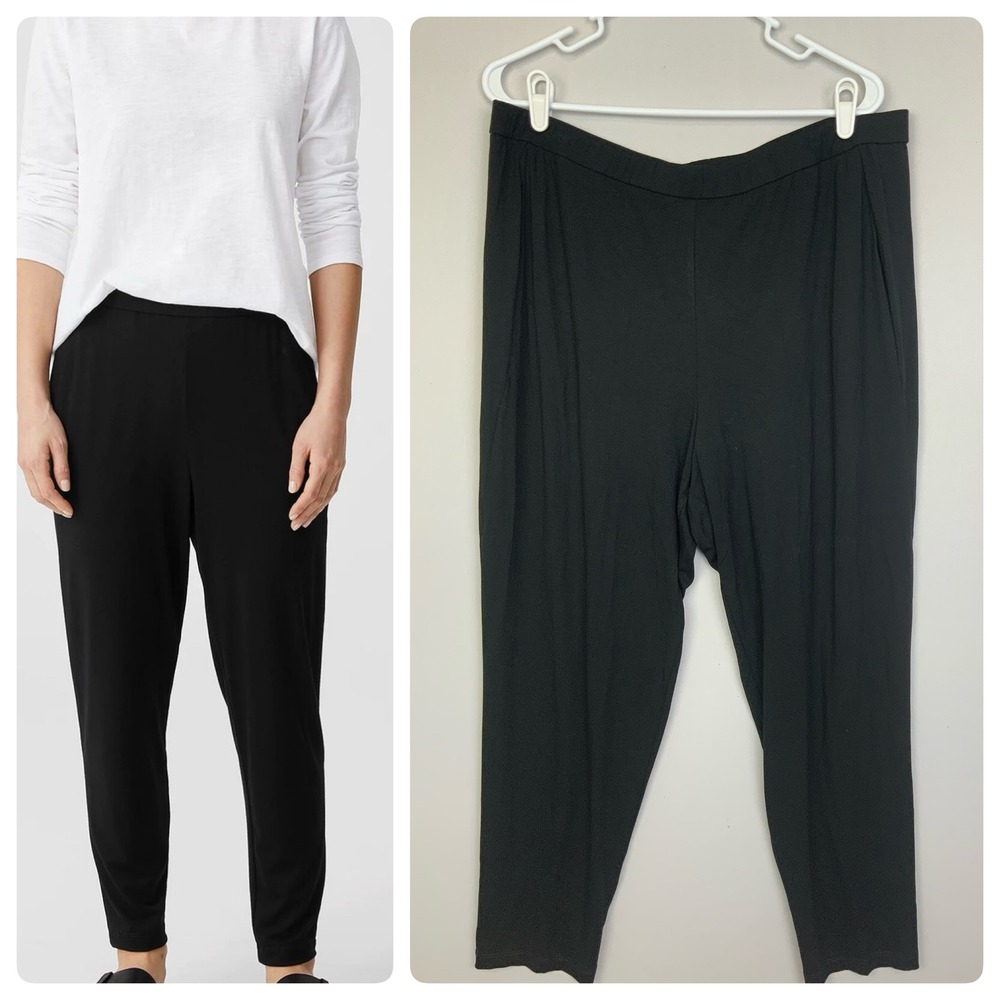 Eileen Fisher Women’s XL Black Pull-On Stretch Ponte Pants